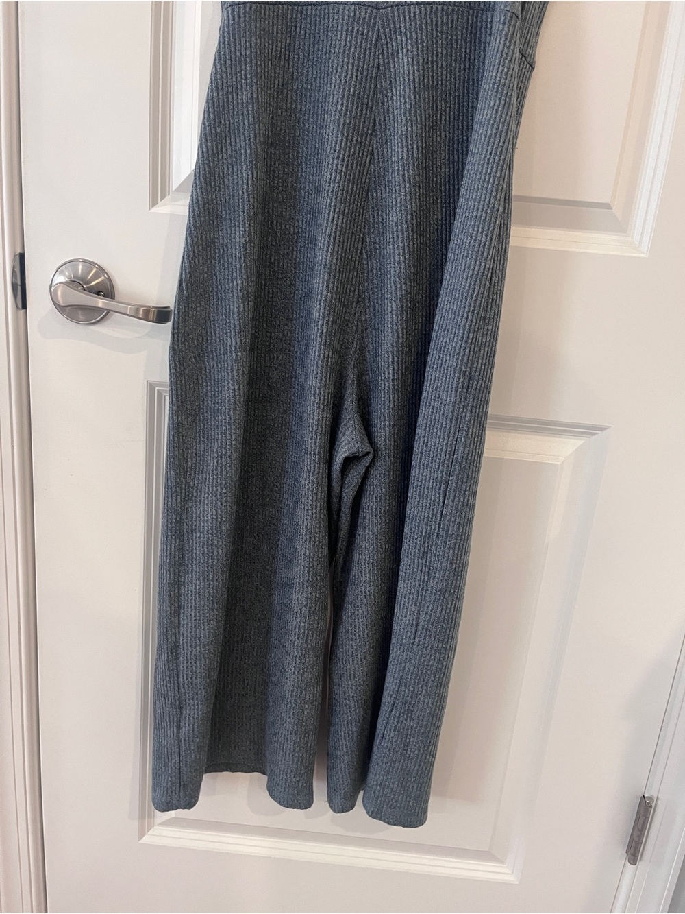 Target Wild Fable Heathered Blue Ribbed Knit Square Neck Wide Leg Jumpsuit M - Picture 9 of 9
